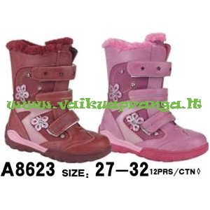 Žieminiai batai SuperGear Gėlytės A8623 , dydžiai 27-32, spalva Bordo